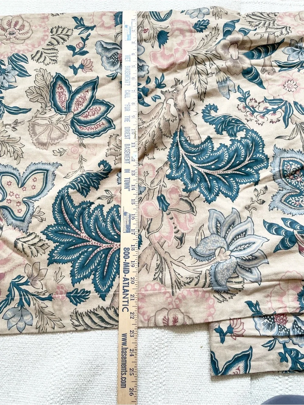 Pottery Barn KARALA Blue Floral Linen Blend STANDARD Sham